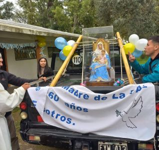 La Virgen de la Paz llegó a Guernica y comenzó su recorrida por la Vicaría de Almirante Brown
